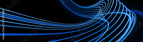 blue car lights at night. long exposure