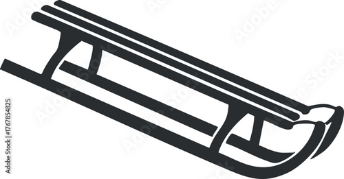 A simple and classic sled designed for winter snow activities and fun outdoor recreation.