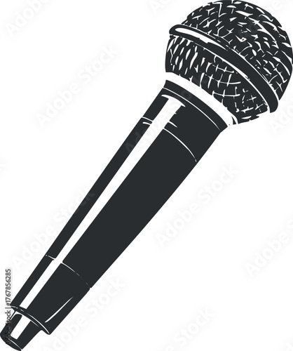 Illustration of a microphone suitable for music performances and audio recording purposes.