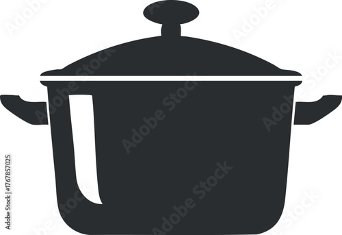 A sleek black cooking pot ideal for various kitchen recipes and culinary tasks.