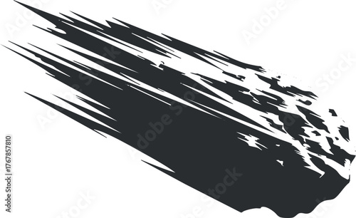 An abstract design representing speed and motion with dynamic streaks and energy.