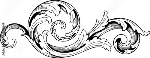 Elegant vintage ornamental swirl flourish design adding classic beauty to any project, perfect for invitations, stationery, and decorative accents.