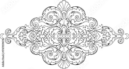 Elegant vintage flourish design element perfect for wedding invitations, certificates, and sophisticated branding projects