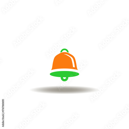 Vector illustration of ring bell. Symbol of alarm. Icon of reminder, alertness.