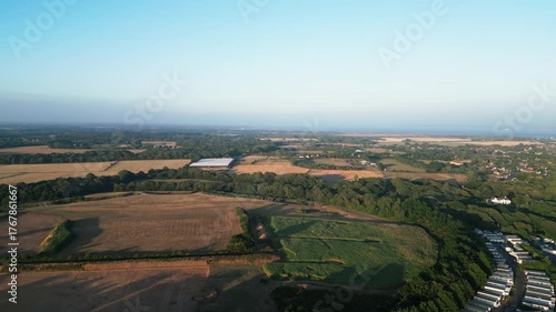 Aerail shot over fields near New Milford
