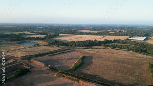Aerial shot over Downton near New Milton 