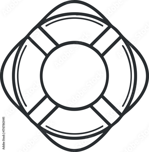 Illustration of a lifebuoy symbolizing safety and rescue in aquatic environments