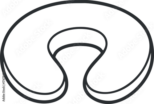 An ergonomic neck cushion designed for comfort and support during travel or relaxation.