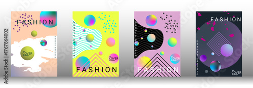 Modern design template. Set of modern abstract covers. Creative backgrounds from abstract gradient shapes to create a trendy abstract cover, banner, poster, booklet. Vector illustration. EPS 10.