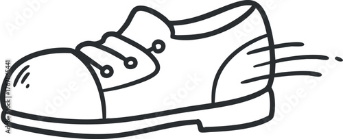 A simple and playful illustration of a sneaker showcasing modern design and active lifestyle.