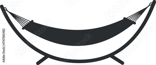 A simple illustration of a hammock ideal for relaxation and outdoor leisure activities.