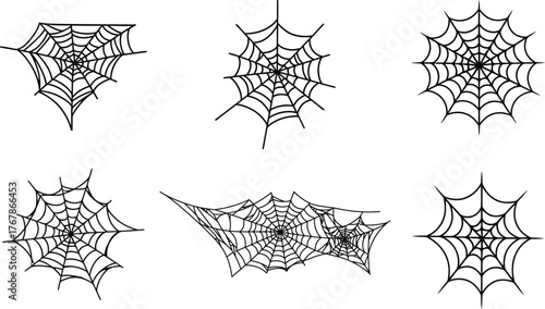 A collection of web silhouettes for artwork compositions
