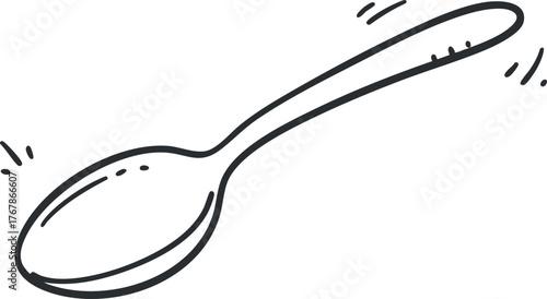 A simple line drawing of a spoon showcasing its elegant shape and design.