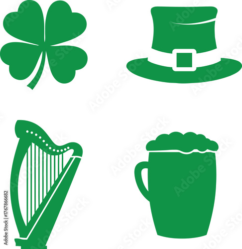 A collection of Irish St Patrick's day icons
