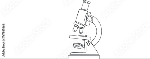 Illustration of a microscope used for scientific research and educational purposes in laboratories.