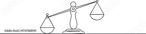 Illustration of a balanced scale symbolizing justice and equality in law and decision making