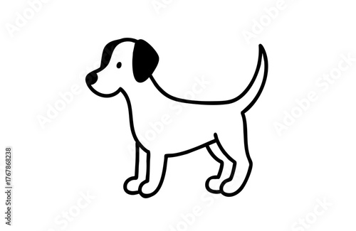 Wallpaper Mural Simple dog illustration. Animals. Pets. Line art. Torontodigital.ca