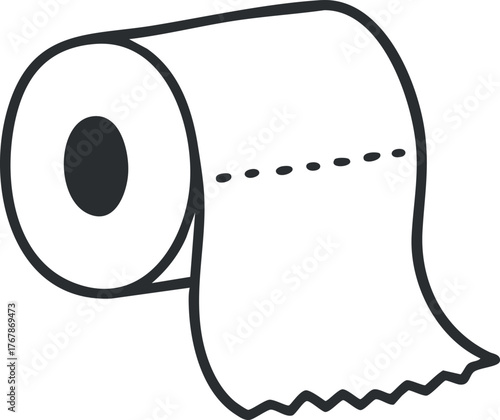 Illustration of a roll of toilet paper representing hygiene and sanitation in everyday life.