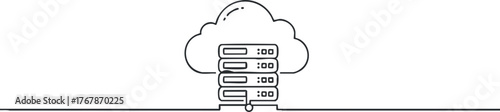 A cloud server illustration representing digital storage and data management in technology.