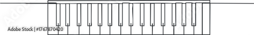 A simple illustration of a piano keyboard highlighting musical elements and creativity in music.