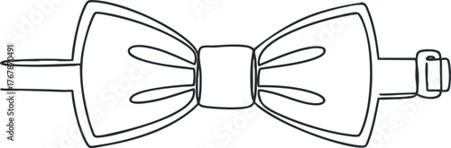 A simple line art illustration of a classic bowtie suitable for formal occasions.