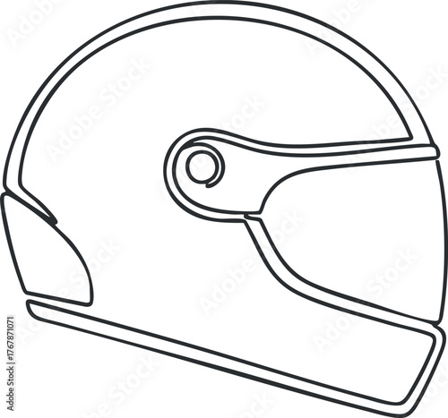 Stylized outline of a racing helmet suitable for motorsport and automotive themes.