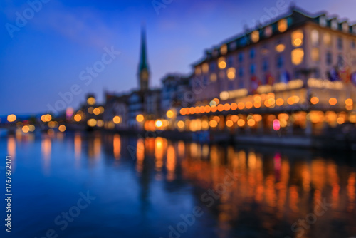 Photos Cityscape of Zurich, Switzerland, view over the Limmat River in Altstadt