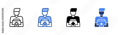 Humanitarian Aid icon set multiple style collection