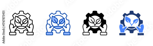 Environmental Stewardship icon set multiple style collection
