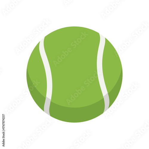 Green tennis ball icon for sports and fitness mobile apps