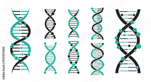 DNA Strands - Genetic Code and Molecular Biology Illustrations.