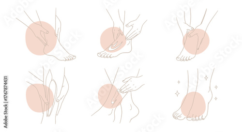 Foot Care Routine Illustrations - A Guide to Healthy Feet.