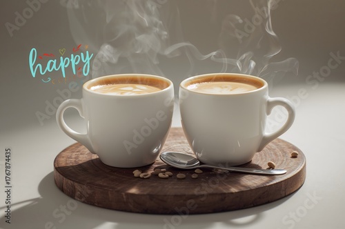 Coffee on a dark background. Coffee Day.