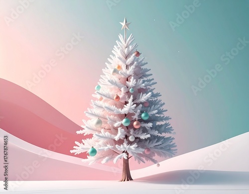 minimalistic white christmas tree