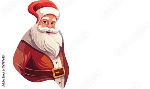 Santa Claus Cartoon Character for Christmas Holiday Greeting Card