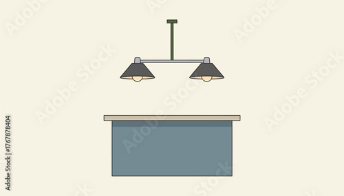 A stylish pendant lamp above the kitchen island combining functionality and decor with a modern design that emphasizes clean lines.