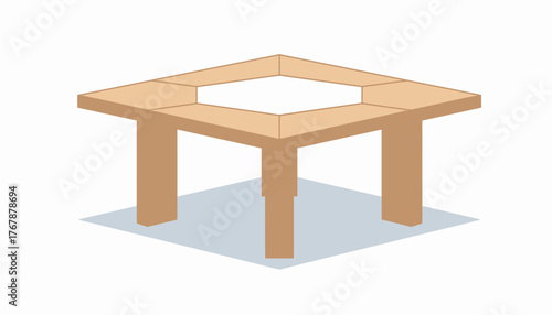 A sleek Scandinavian coffee table made of light wood featuring geometric shapes and a natural finish to enhance simplicity.