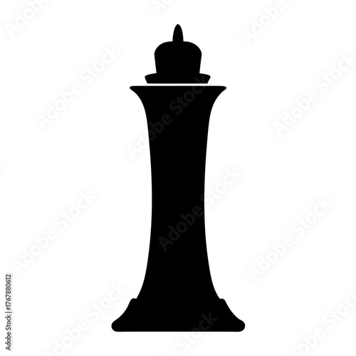 Silhouette of a Regal Chess Queen Piece, Symbolic Power and Strategy, Abstract