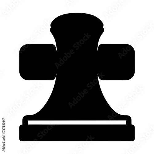 Solid black silhouette of a mooring bollard used on ships and docks