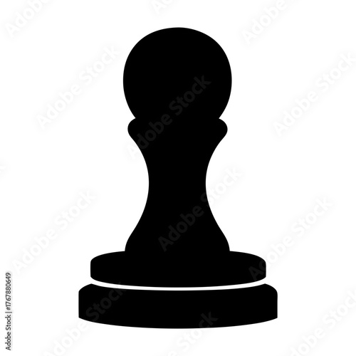 Monochrome Silhouette of a Chess Pawn Piece, Strategic Game Element