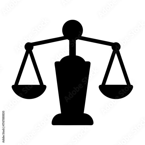 Black and White Illustration of the Scales of Justice and Fairness
