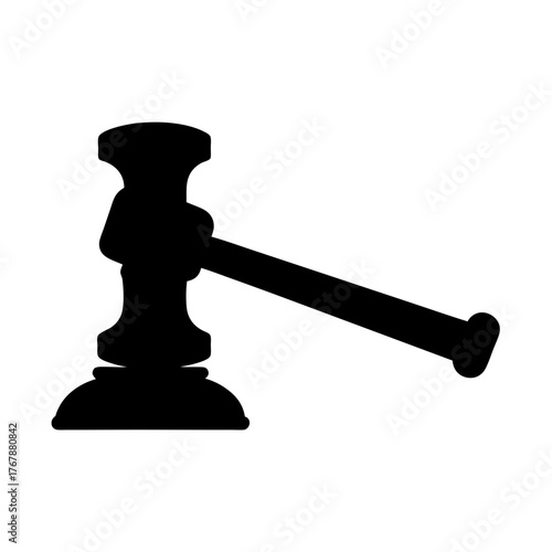 Silhouette of a Gavel Symbol of Law, Justice, and Authority in Judgement