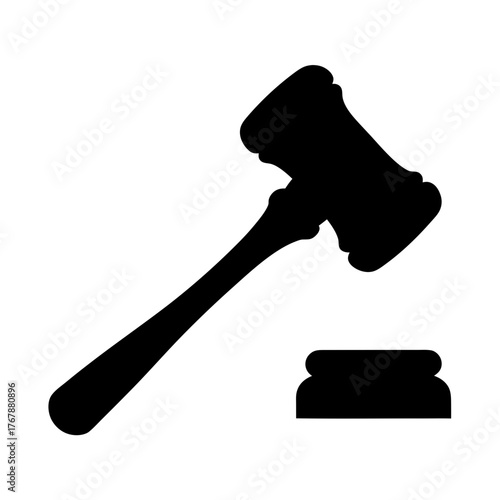 Silhouette of a Gavel and Sound Block Symbolizing Justice and Legal Processes