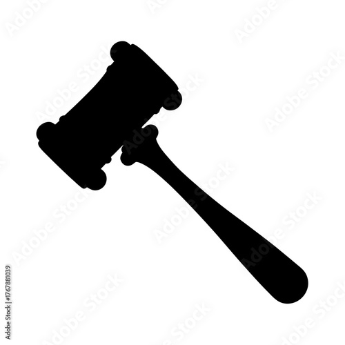 Silhouette of a Gavel Representing Justice, Law, and Legal Procedures