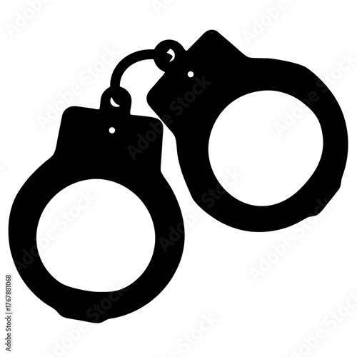Black silhouette of handcuffs representing law enforcement and confinement in general