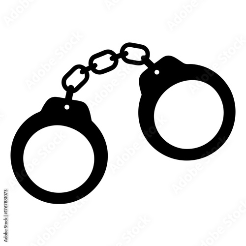 A Simple Graphic Depiction of Handcuffs Connected by a Short Chain