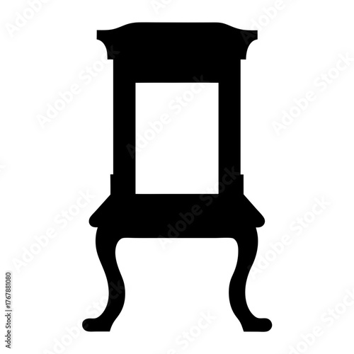 Elegant Silhouette of a Vintage Display Cabinet with Ornate Legs