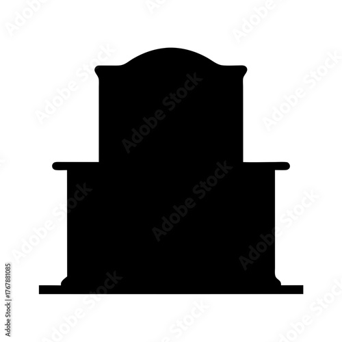 Black silhouette of an antique throne chair, suitable for a king