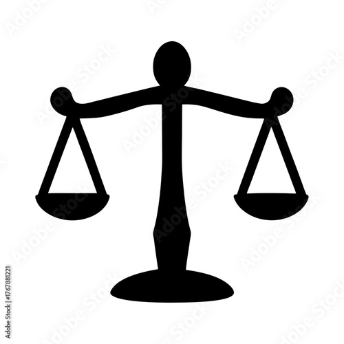 Black and white representation of scales of justice and legal system