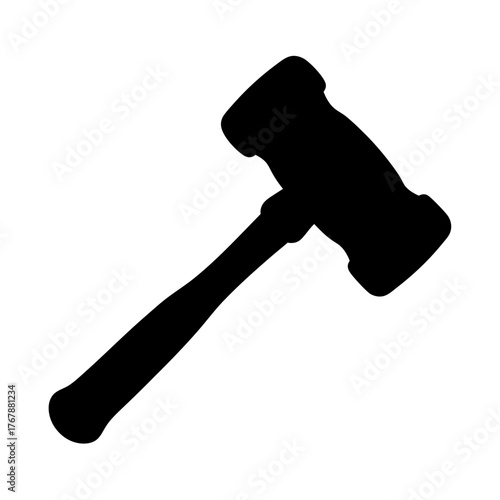 Solemn Gavel Silhouette Depicting Authority and Justice in a Black Monochrome Style